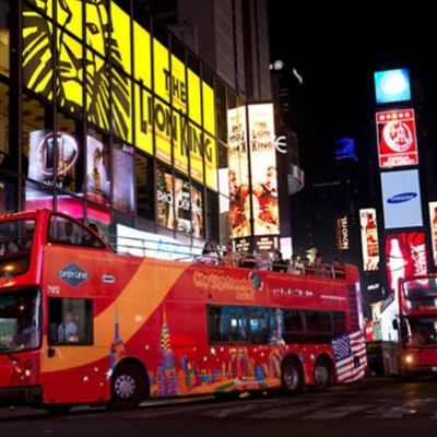 New York sightseeing tour by panoramic double-decker bus
