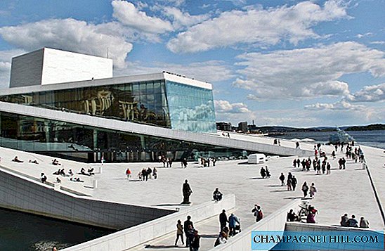 Norsko - Procházka na střeše opery v Oslu