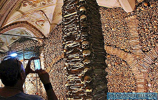 Portugal - The macabre corner of the Chapel of Bones in Evora