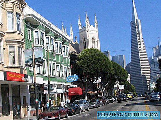 Arranha-céus de São Francisco e edifícios históricos na Califórnia